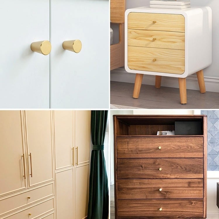 Λαβή ντουλάπας, κωνική με μία οπή, από κράμα χαλκού-αλουμινίου, οξειδωμένη επιφάνεια, μοντέρνο στιλ, μοντέλο 10, Golden