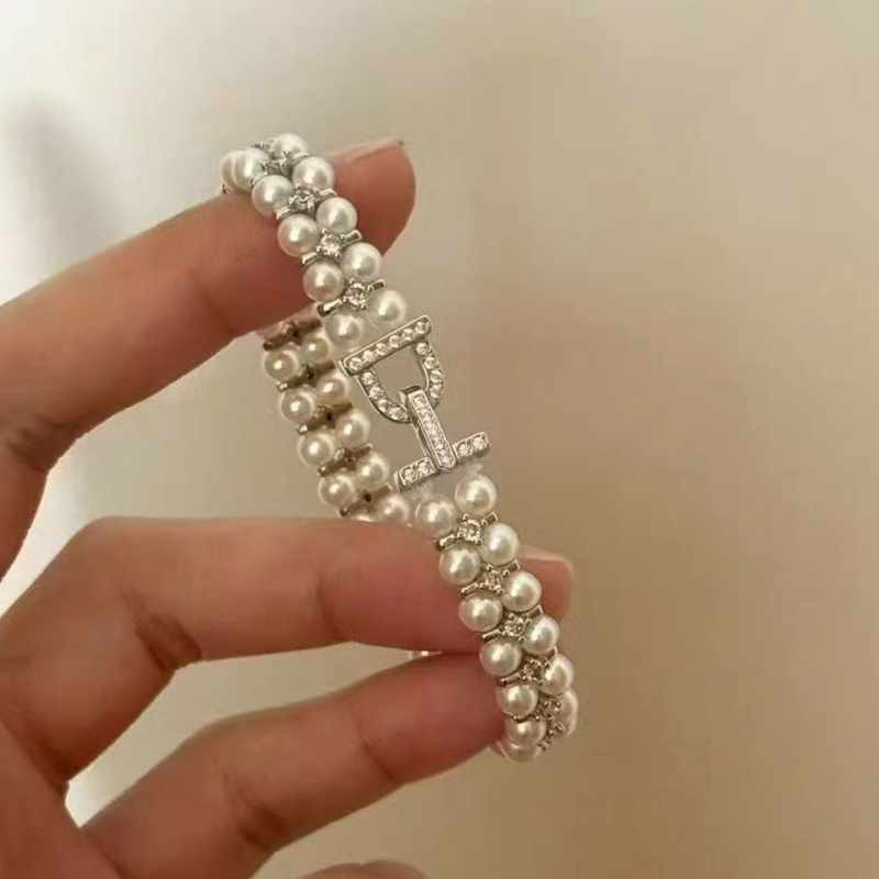 DIY set bijuterii din argint 925: colier și brățară cu perle, închidere cu mărgele și separatoare, placare electroplatată