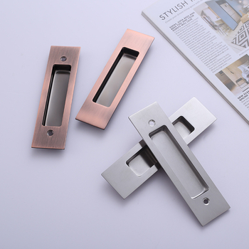 Λαβή πόρτας συρόμενης από ανοξείδωτο ατσάλι, φινίρισμα βουρτσισμένο, ενσωματωμένη εγκατάσταση, για εσωτερικές πόρτες και ντουλάπες