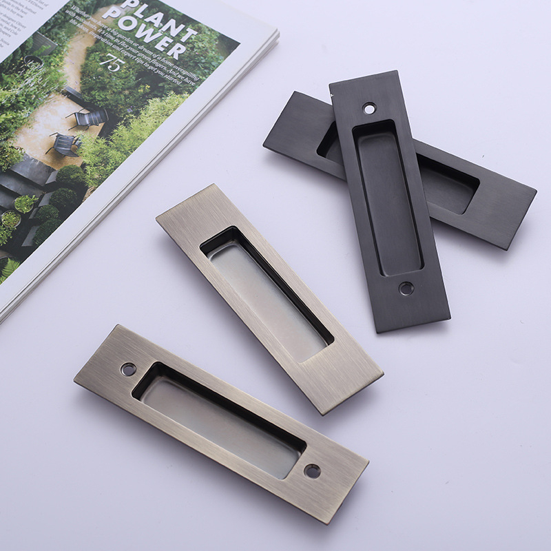 Λαβή πόρτας συρόμενης από ανοξείδωτο ατσάλι, φινίρισμα βουρτσισμένο, ενσωματωμένη εγκατάσταση, για εσωτερικές πόρτες και ντουλάπες