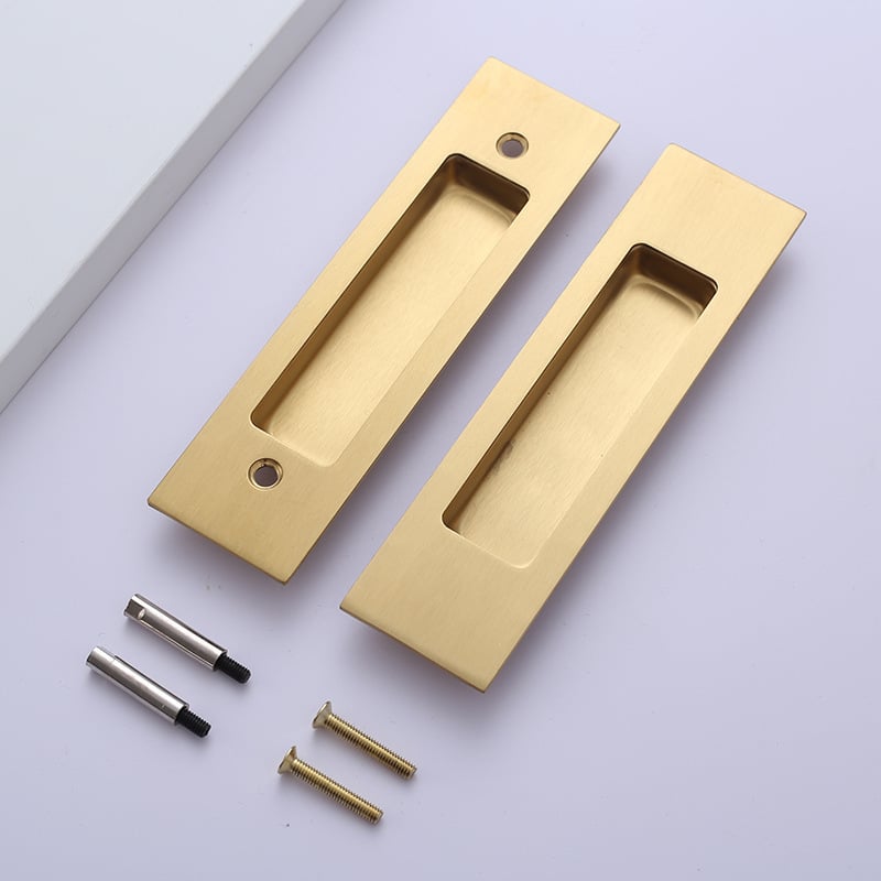 Λαβή πόρτας συρόμενης από ανοξείδωτο ατσάλι, φινίρισμα βουρτσισμένο, ενσωματωμένη εγκατάσταση, για εσωτερικές πόρτες και ντουλάπες