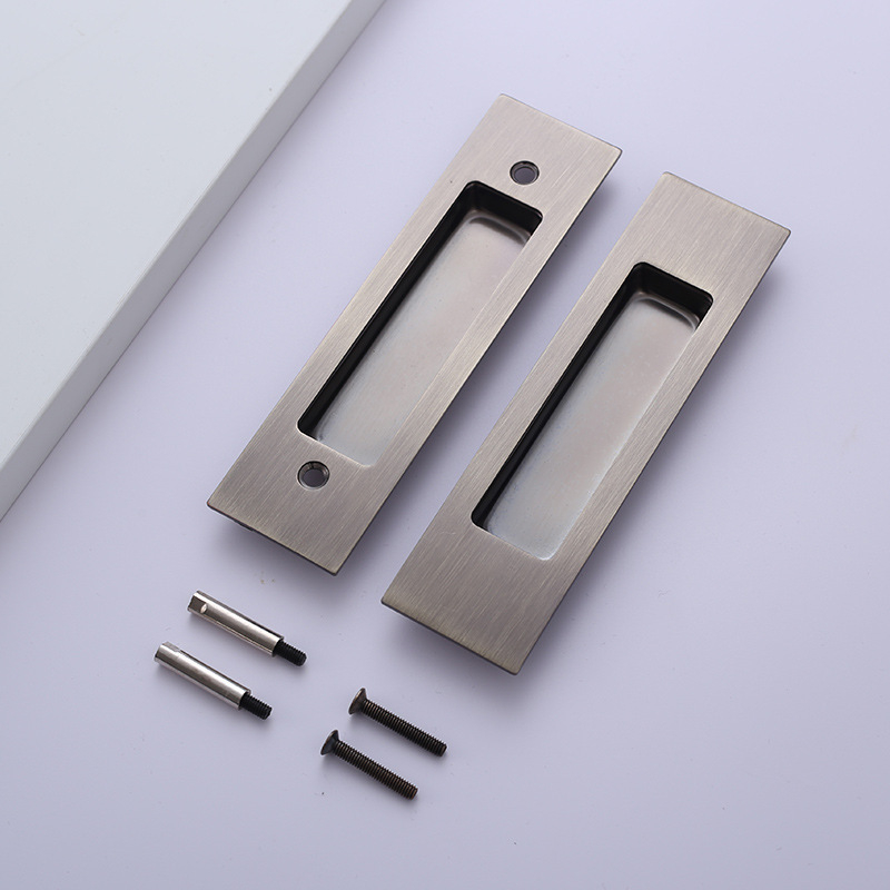 Λαβή πόρτας συρόμενης από ανοξείδωτο ατσάλι, φινίρισμα βουρτσισμένο, ενσωματωμένη εγκατάσταση, για εσωτερικές πόρτες και ντουλάπες