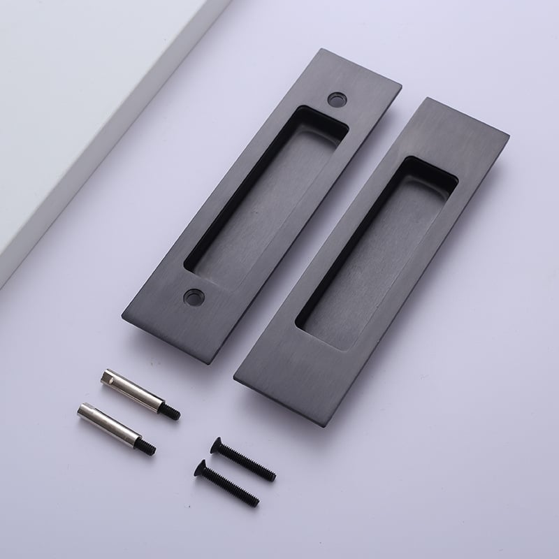 Λαβή πόρτας συρόμενης από ανοξείδωτο ατσάλι, φινίρισμα βουρτσισμένο, ενσωματωμένη εγκατάσταση, για εσωτερικές πόρτες και ντουλάπες