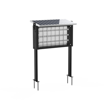 Napelemes szúnyogriasztó lámpa kültérre — vízálló, elektromos sokkoló; lefedettség 100–400 m²; 1500 mAh+ akkumulátor; levehető akkumulátor.