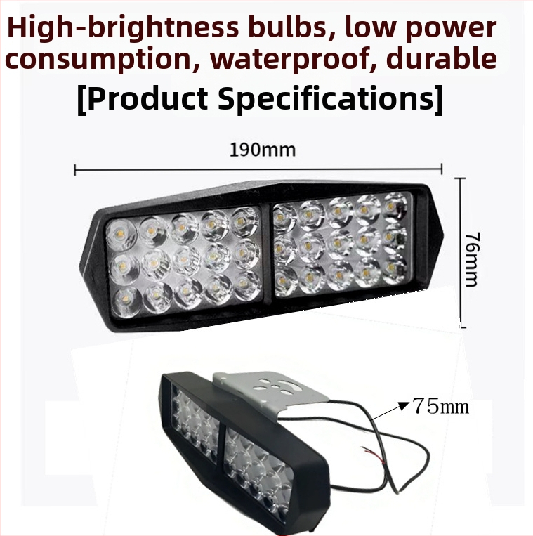 LED reflektor pre elektrické vozidlá, IP67 vodotesný, 12–80V, LED svetelný zdroj s vysokou svietivosťou, životnosť 20 000 h, vhodný pre vozidlá s tromi a štyrmi kolesami