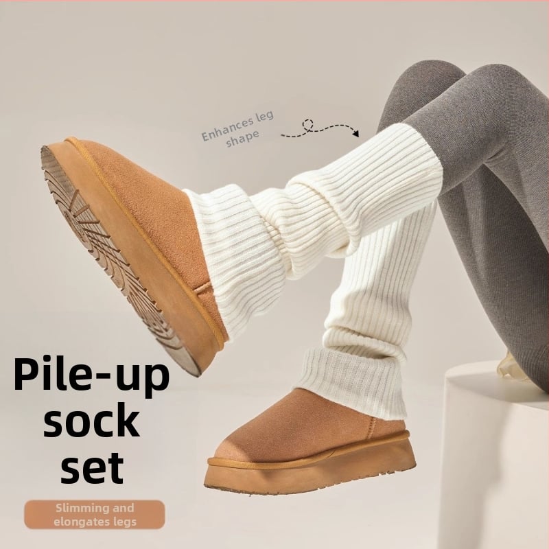 Manșete tricotate pentru femei, pentru toamnă și iarnă, încălzitoare de gambă, potrivite pentru purtat cu cizme de zăpadă, stil Y2K