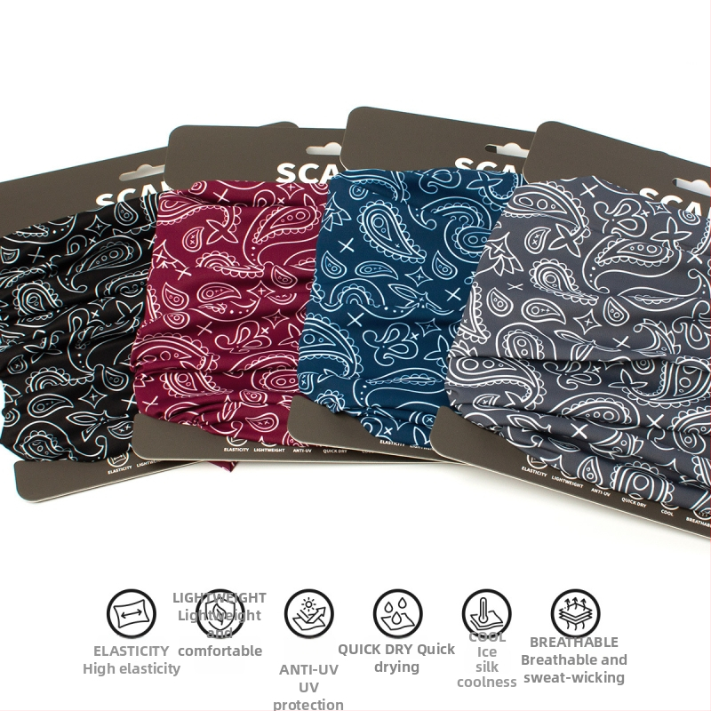 Sportska marama za glavu s Paisley uzorkom, poliester, za vanjsku upotrebu, prilagodljiv logotip, retro stil