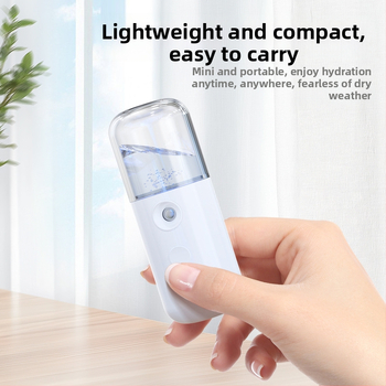 Rankinis veido veido sejas drėkinimo purkštuvu, kompaktiškas USB įkrovimas, šaltas purškimas, dulksnos laikas 31–60 s, įmontuota baterija 100–300 mAh, veikimo laikas 1–3 val