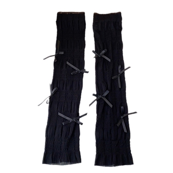 Manșete subțiri în stil coreean pentru brațe și picioare, tricotate, protecție solară, acoperire plisată a gambelor – vara 2024