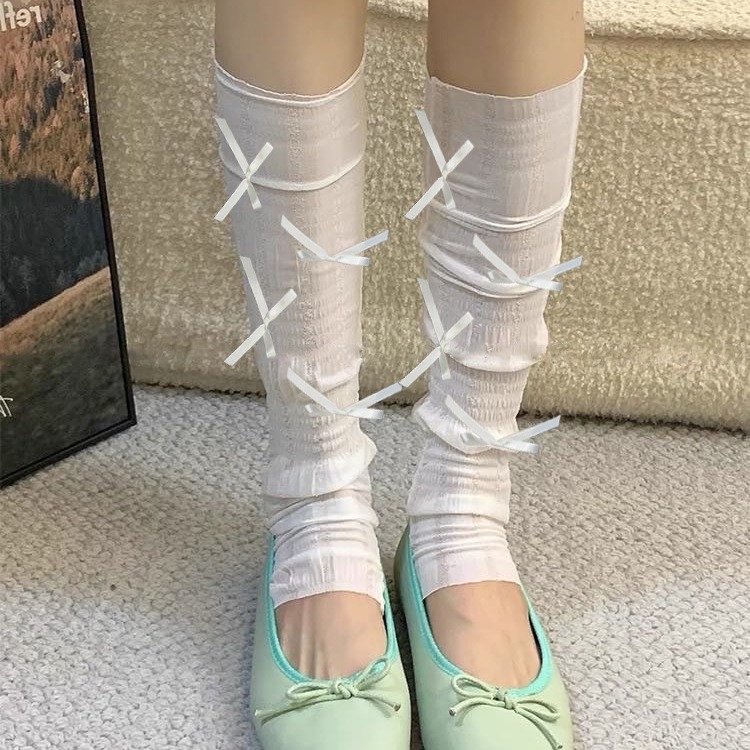 Manșete subțiri în stil coreean pentru brațe și picioare, tricotate, protecție solară, acoperire plisată a gambelor – vara 2024