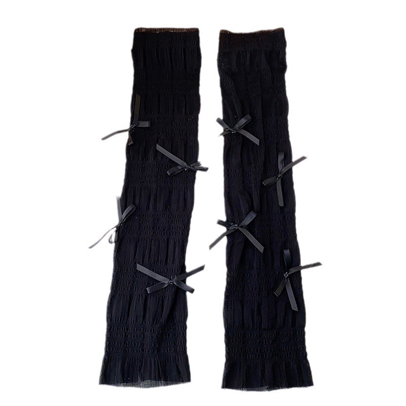 Manșete subțiri în stil coreean pentru brațe și picioare, tricotate, protecție solară, acoperire plisată a gambelor – vara 2024