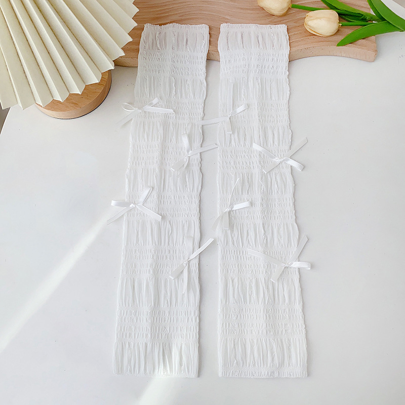 Manșete subțiri în stil coreean pentru brațe și picioare, tricotate, protecție solară, acoperire plisată a gambelor – vara 2024