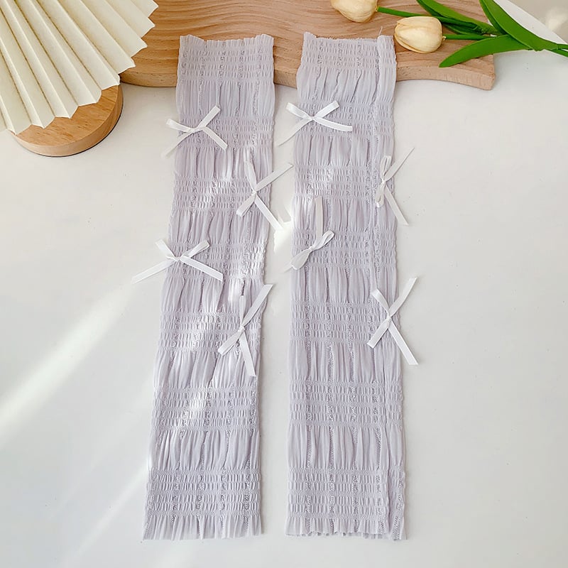 Manșete subțiri în stil coreean pentru brațe și picioare, tricotate, protecție solară, acoperire plisată a gambelor – vara 2024