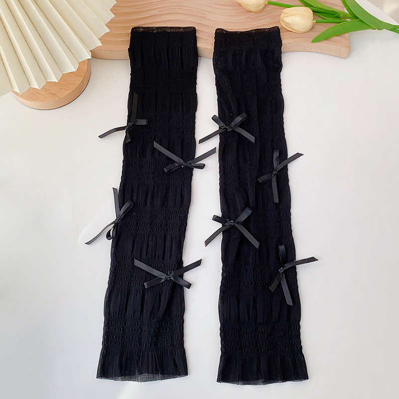 Manșete subțiri în stil coreean pentru brațe și picioare, tricotate, protecție solară, acoperire plisată a gambelor – vara 2024