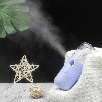 Hidratuojantis purkštuvas – rankinis, įkraunamas, šaltas purškimas, 1 greitis, miglos laikas >180 s, įmontuota baterija 1–3 h (100–300 mAh)