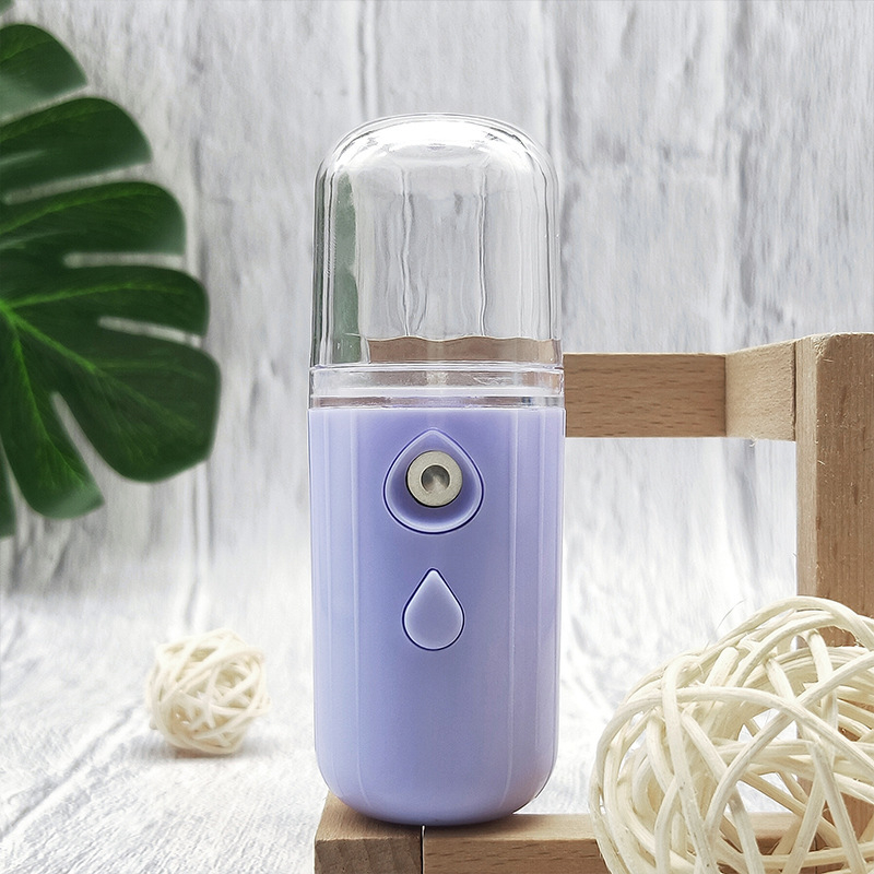 Hidratuojantis purkštuvas – rankinis, įkraunamas, šaltas purškimas, 1 greitis, miglos laikas >180 s, įmontuota baterija 1–3 h (100–300 mAh)