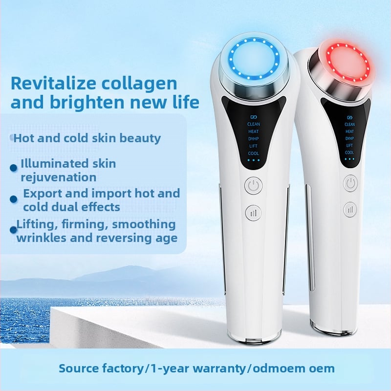 Jeges arcápoló készülék arcra: bőrfeszesítés, tisztítás, ionterápia (negatív és pozitív ionok), hordozható, beépített 2000–4000 mAh akkumulátor