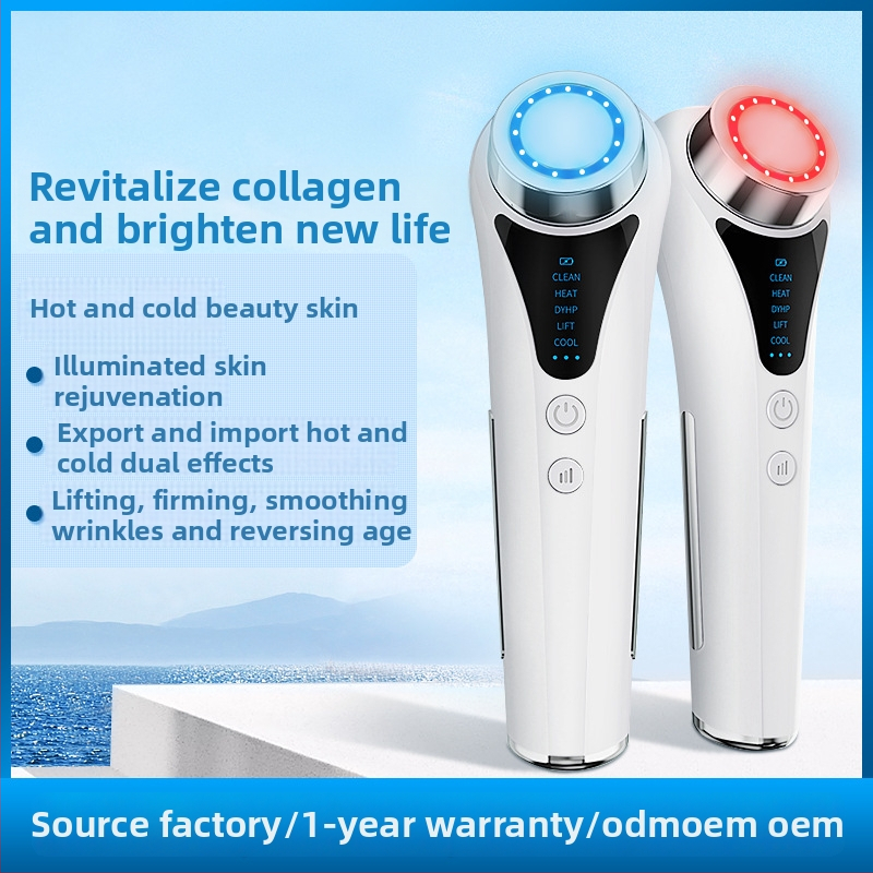 Jeges arcápoló készülék arcra: bőrfeszesítés, tisztítás, ionterápia (negatív és pozitív ionok), hordozható, beépített 2000–4000 mAh akkumulátor