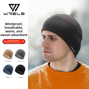 Șapcă sport outdoor cu căptușeală de fleece, unisex, poliester, model grilă, vreme rece – pentru alergare și drumeții