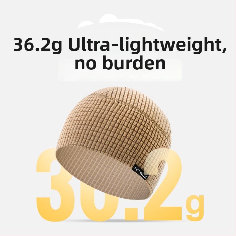 Șapcă sport outdoor cu căptușeală de fleece, unisex, poliester, model grilă, vreme rece – pentru alergare și drumeții