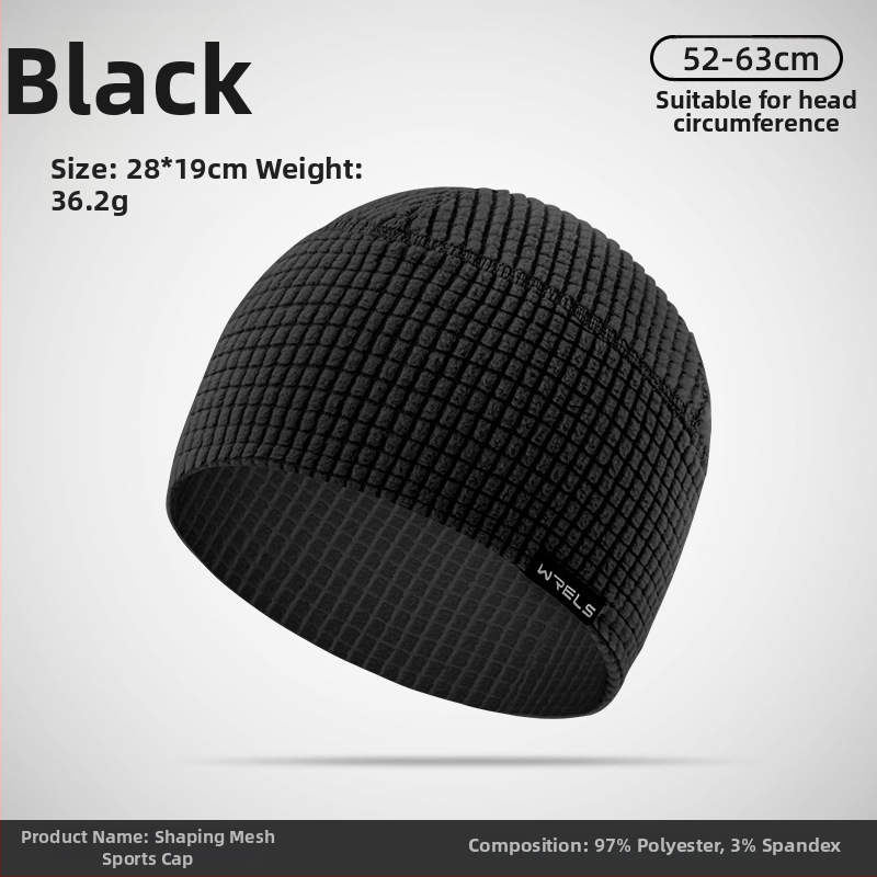 Șapcă sport outdoor cu căptușeală de fleece, unisex, poliester, model grilă, vreme rece – pentru alergare și drumeții