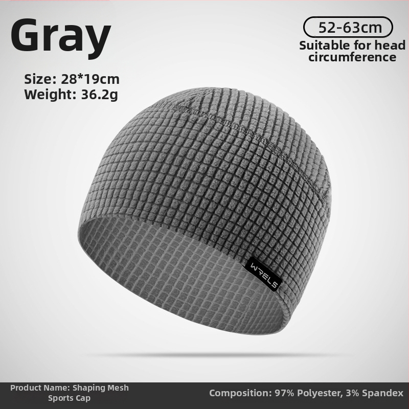 Șapcă sport outdoor cu căptușeală de fleece, unisex, poliester, model grilă, vreme rece – pentru alergare și drumeții