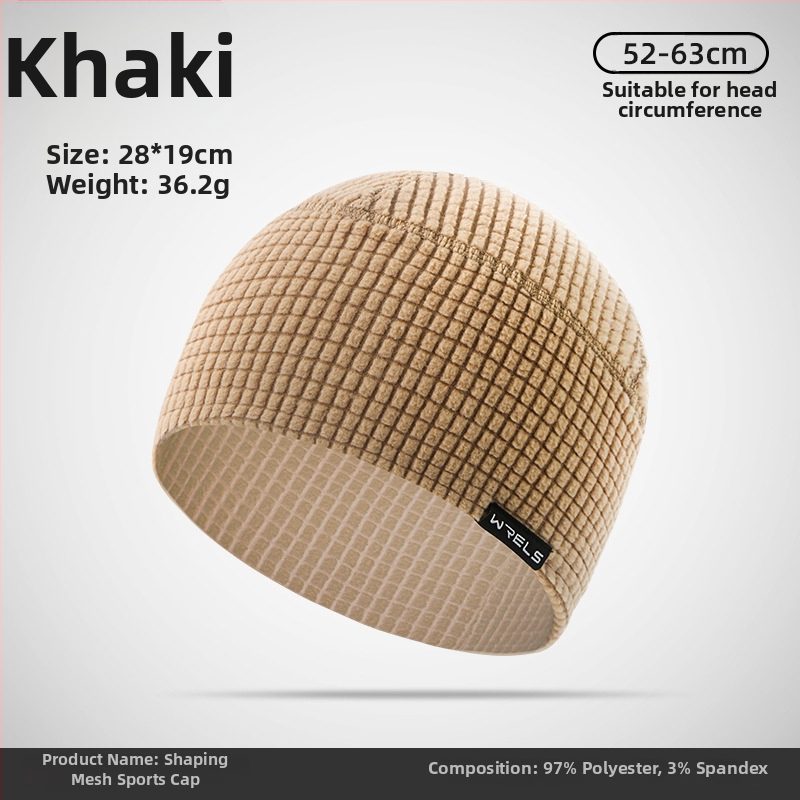 Șapcă sport outdoor cu căptușeală de fleece, unisex, poliester, model grilă, vreme rece – pentru alergare și drumeții