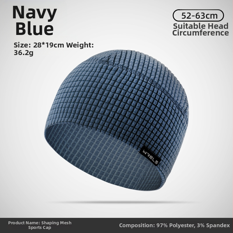 Șapcă sport outdoor cu căptușeală de fleece, unisex, poliester, model grilă, vreme rece – pentru alergare și drumeții