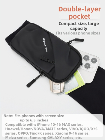 Geantă pentru braț cu telefon pentru alergare și ciclism, respirabilă, ultraușoară, unisex, cu buzunar pentru telefon, material Oxford