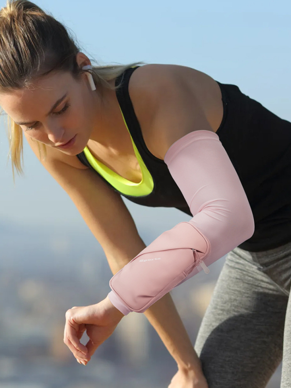 Geantă pentru braț cu telefon pentru alergare și ciclism, respirabilă, ultraușoară, unisex, cu buzunar pentru telefon, material Oxford