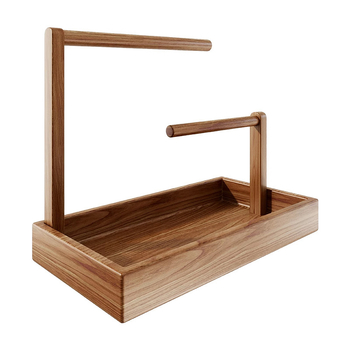 Двуетажна дървена стойка за бижута за настолен дисплей и съхранение, мултифункционален държач в класически китайски стил