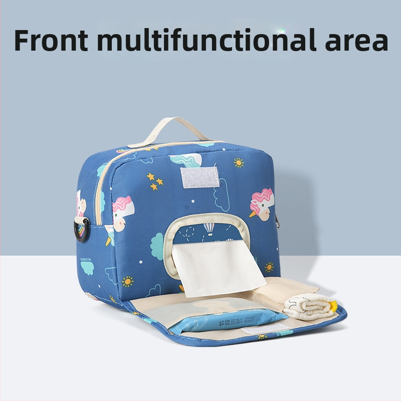 Torba za pelene od Oxford platna, prozračna, vodootporna, otporna na habanje, geometrijski uzorak, naramenica s zračnim jastukom