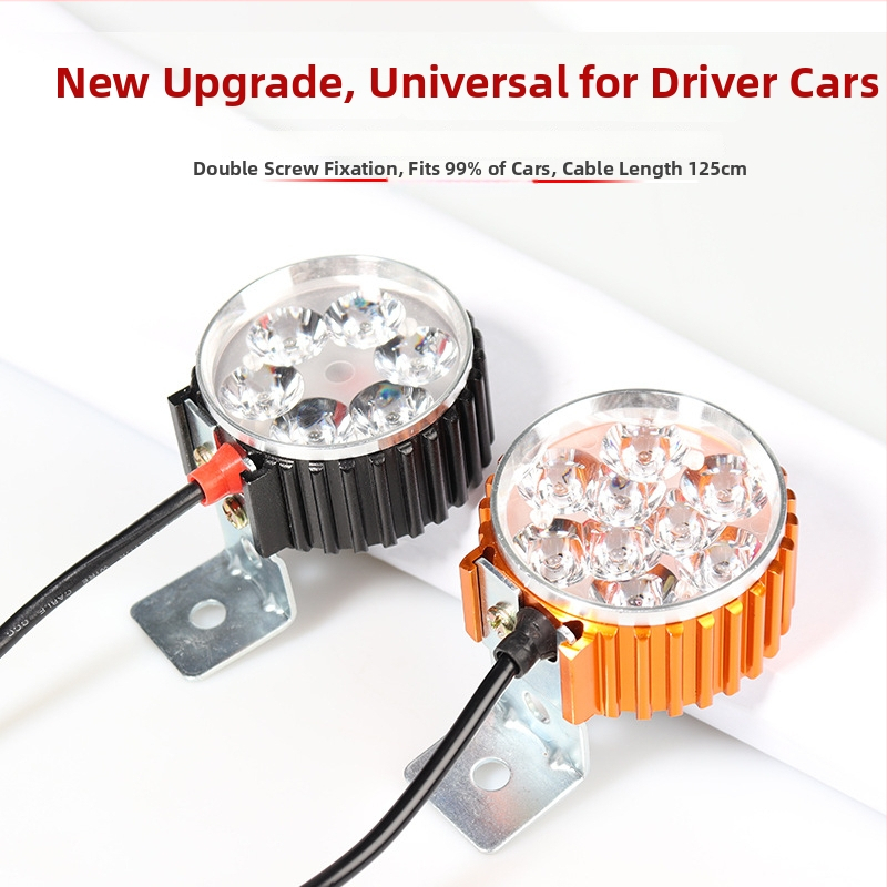 Riadiaca lampa s klaksónom, hliníková zliatina, 12W, 12-85V, 1200lm, 2-v-1 lampa pre skladací elektrický automobil