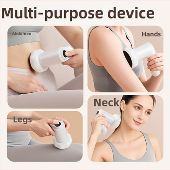 Φορητός ηλεκτρικός μασέρ σώματος με 6 κεφαλές μασάζ, κινητήρας με βούρτσες, ενσωματωμένη μπαταρία, πολυλειτουργικός, 5+ επιπέδων ταχύτητας