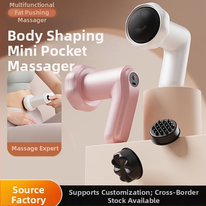 Φορητός ηλεκτρικός μασέρ σώματος με 6 κεφαλές μασάζ, κινητήρας με βούρτσες, ενσωματωμένη μπαταρία, πολυλειτουργικός, 5+ επιπέδων ταχύτητας