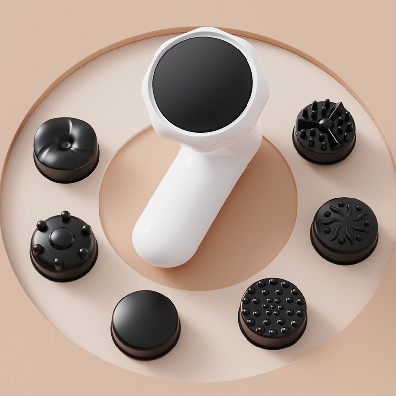 Φορητός ηλεκτρικός μασέρ σώματος με 6 κεφαλές μασάζ, κινητήρας με βούρτσες, ενσωματωμένη μπαταρία, πολυλειτουργικός, 5+ επιπέδων ταχύτητας