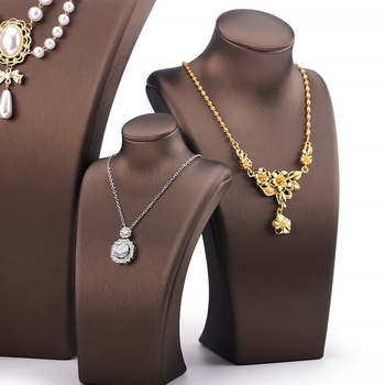 Suport pentru coliere cu model portret, dintr-o singură piesă, corp PU, husă din piele șlefuită, cusături prin splicing, lansare vară 2025