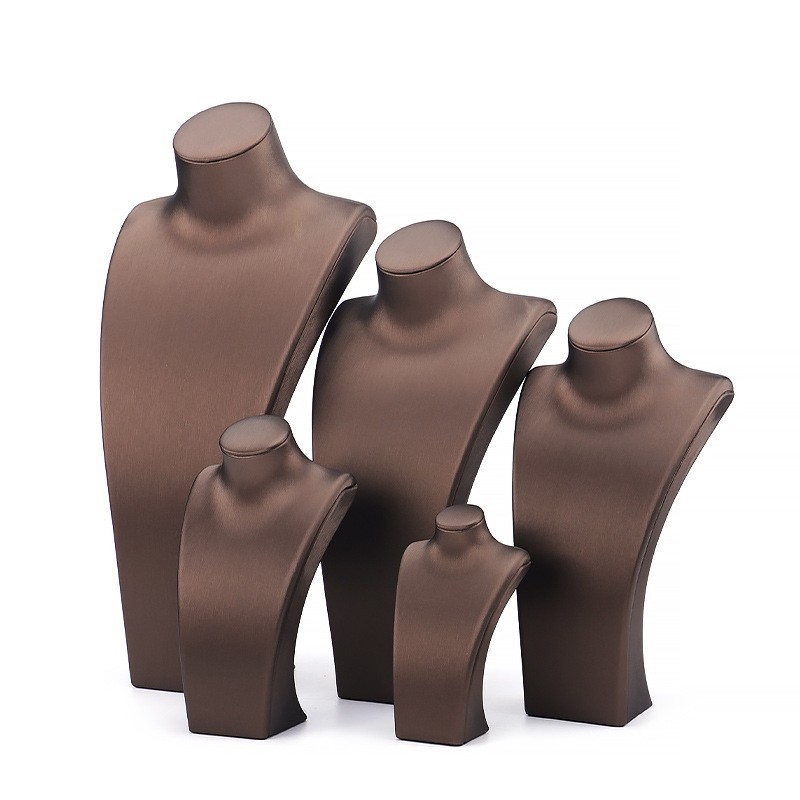 Suport pentru coliere cu model portret, dintr-o singură piesă, corp PU, husă din piele șlefuită, cusături prin splicing, lansare vară 2025