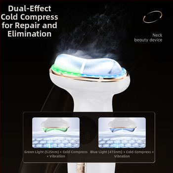 Kaklo grožio prietaisas su vibracijos masažu, fotonine terapija ir ledų režimas; skirtas pakėlimui, tonizavimui, raukšlių mažinimui ir odos atjauninimui (Modelis DYM063)
