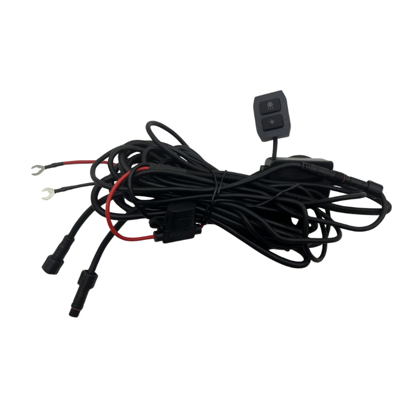 Motociklistički LED reflektor prekidač One-to-Two – kabelski set za kratko i daleko svjetlo, 100W, 12–90V, IP65, 50.000h