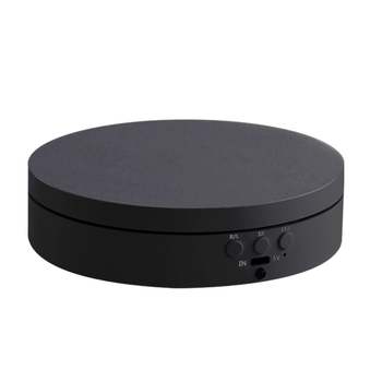 Elektromos forgó bemutatóasztal, kerek ABS ház, állítható sebesség és szög, akkumulátoros vagy hálózati táplálás