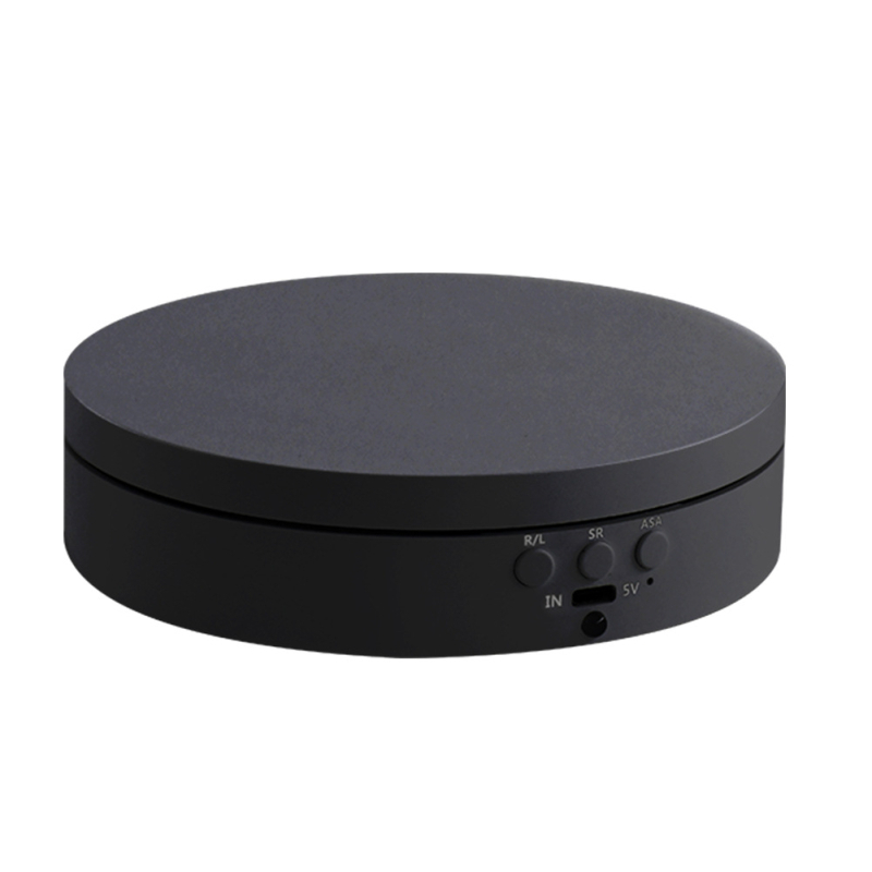 Elektromos forgó bemutatóasztal, kerek ABS ház, állítható sebesség és szög, akkumulátoros vagy hálózati táplálás