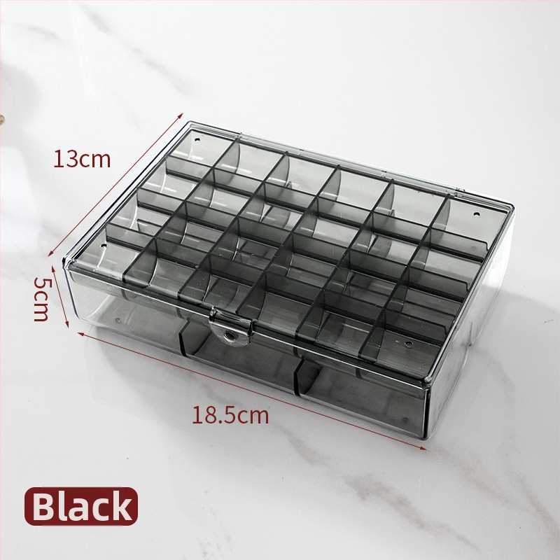 Lagana luksuzna kutija za bižuteriju za prstenje i naušnice s poklopcem, dvostruka plastična kutija za stolno korištenje, zaštićena od prašine i vlage