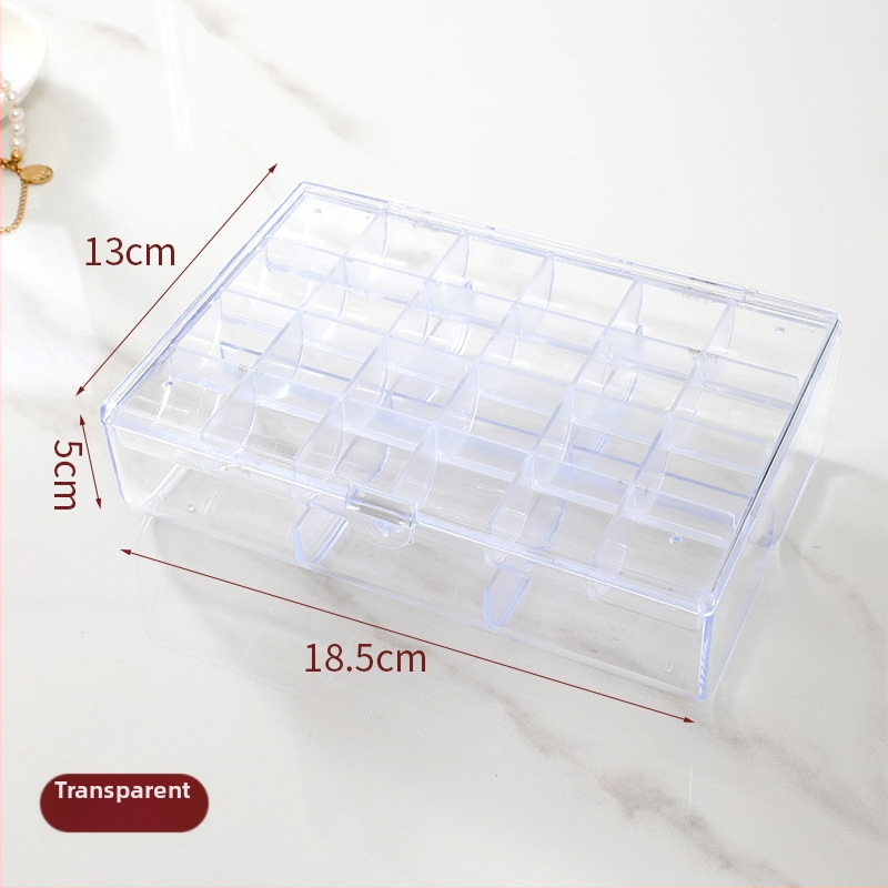 Lagana luksuzna kutija za bižuteriju za prstenje i naušnice s poklopcem, dvostruka plastična kutija za stolno korištenje, zaštićena od prašine i vlage