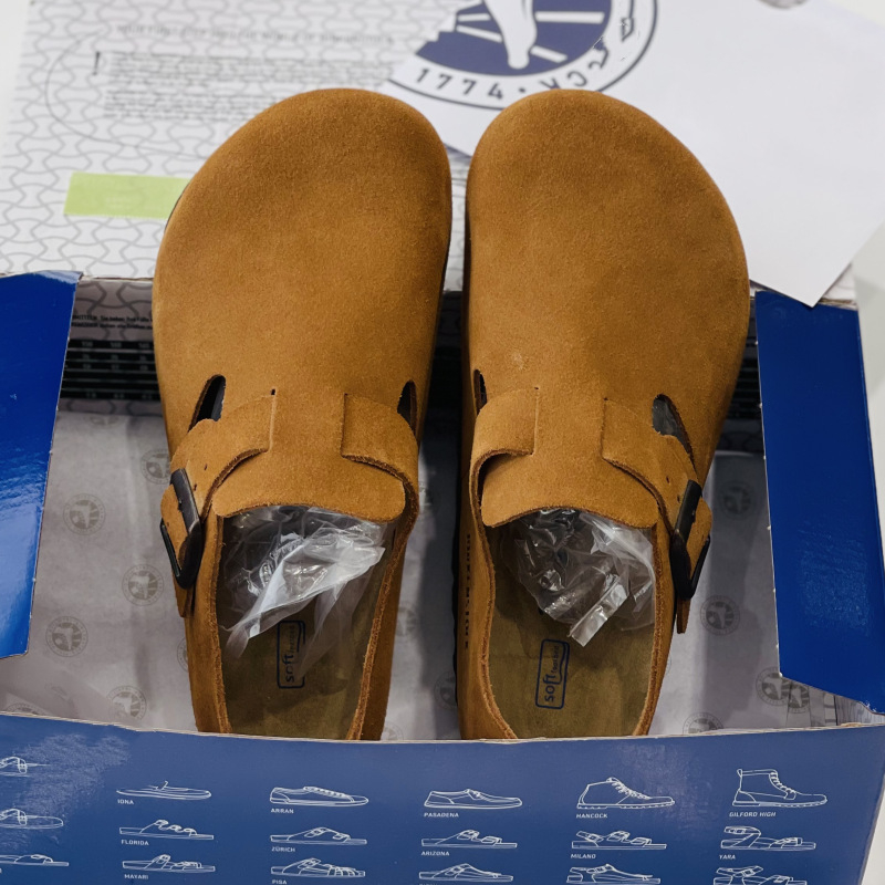 Sandale din piele în stil Birkenstock, vârf din plută, căptușeală din piele naturală, talpă din spumă, talpă plată, grosimea talpii 0–3 cm