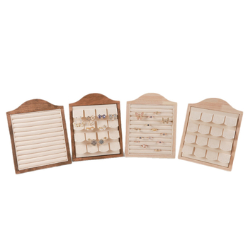 Držač za naušnice s drvenim uzorkom i velurom, oblik okvira za fotografiju, jednodijelni, spojna konstrukcija