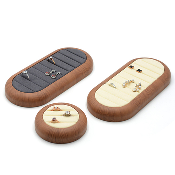 Bőrből készült ékszerkijelző tál, kerek, antik stílus, 2024 tavasz