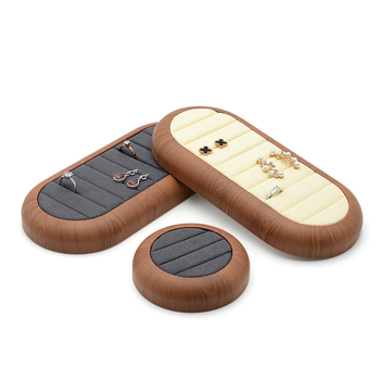 Bőrből készült ékszerkijelző tál, kerek, antik stílus, 2024 tavasz