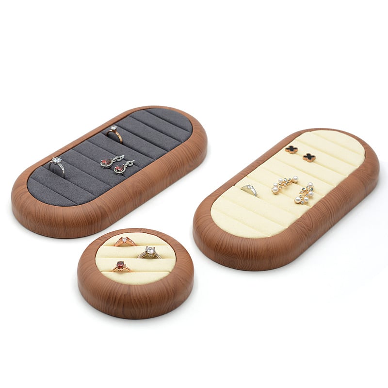 Bőrből készült ékszerkijelző tál, kerek, antik stílus, 2024 tavasz