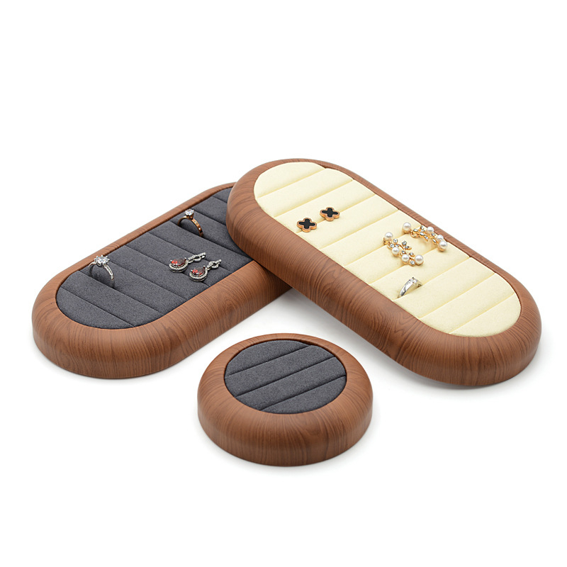 Bőrből készült ékszerkijelző tál, kerek, antik stílus, 2024 tavasz